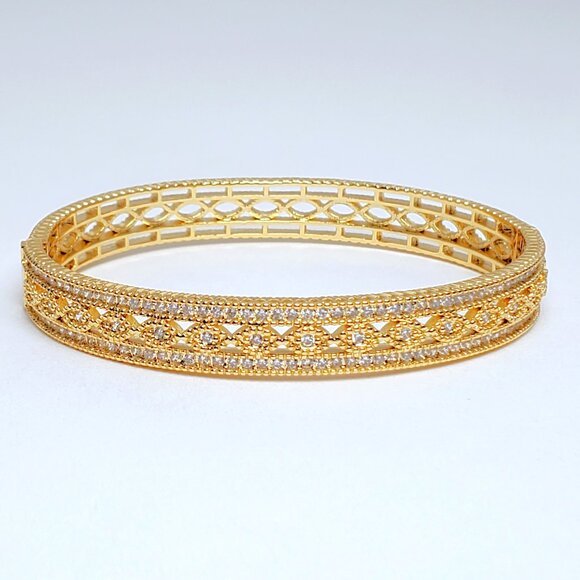 2ct Diamond Womens 14K Gold Bangle Bracelet Ladies 14 K Sterling Silver Jewelry